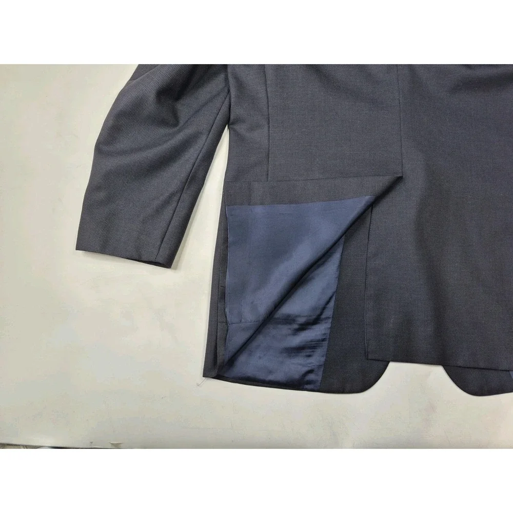 Jos A Bank Mens Wool Sports Coat 42L Navy Blue Vintage USA Made 2 Button Blazer
